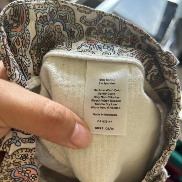 Talbots The Perfect Crop Paisley Pattern Ankle Length Pants Women's Petite 4P - Picture 8 of 10